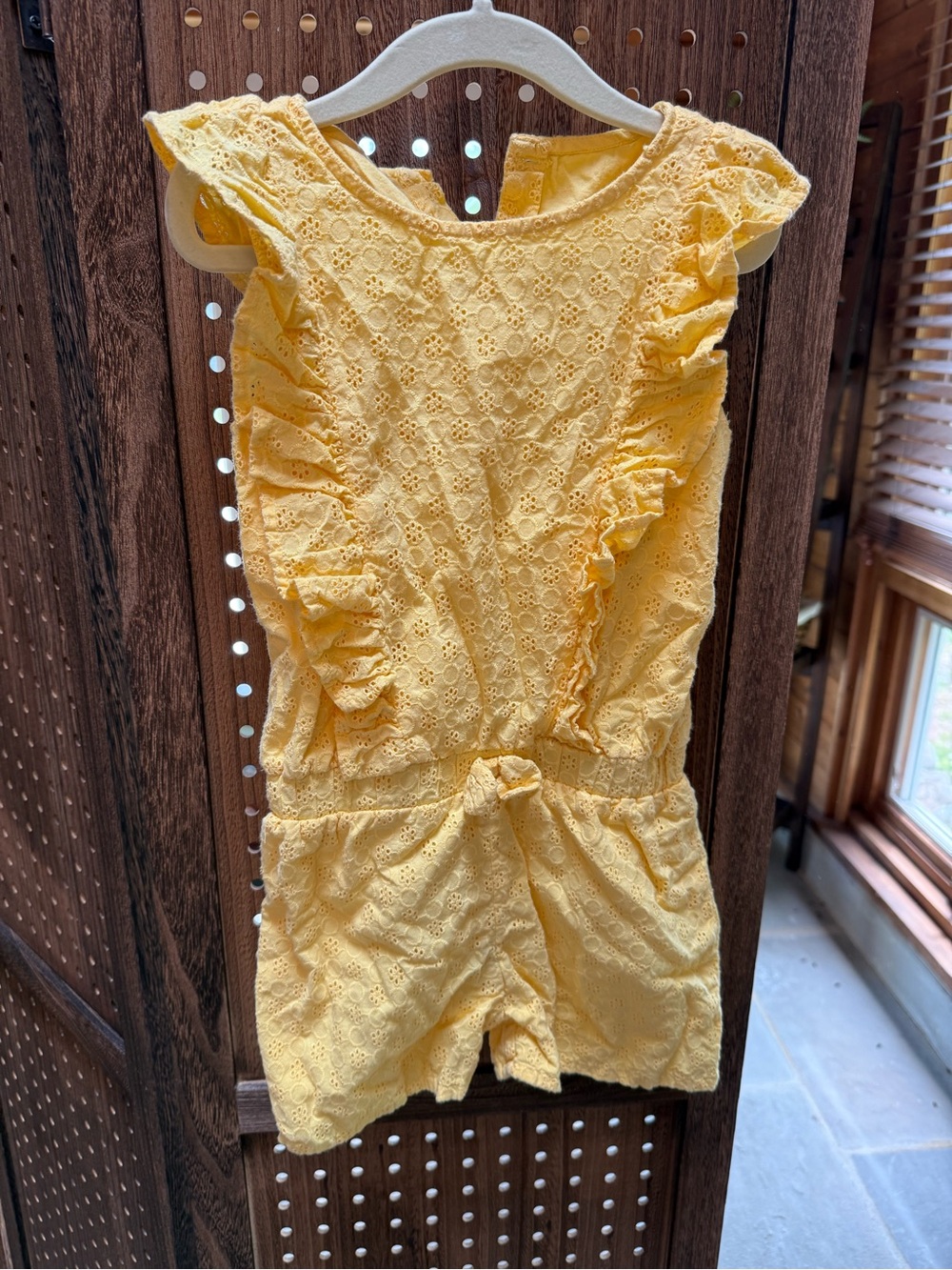 Gymboree Yellow Eyelet Ruffle Romper